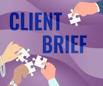 Hand writing sign Client Brief. Business showcase the document granted by Stock Illustration