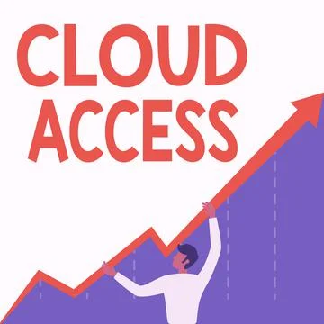 Hand writing sign Cloud Access. Word for Software tool between the organization Illustrazione stock