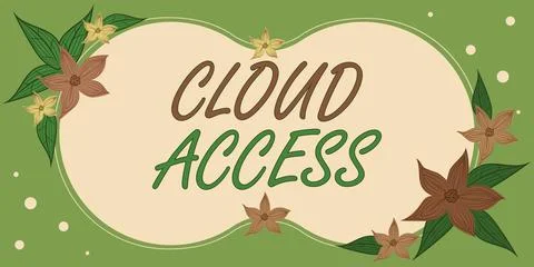 Hand writing sign Cloud Access. Concept meaning Software tool between the Stock Illustration
