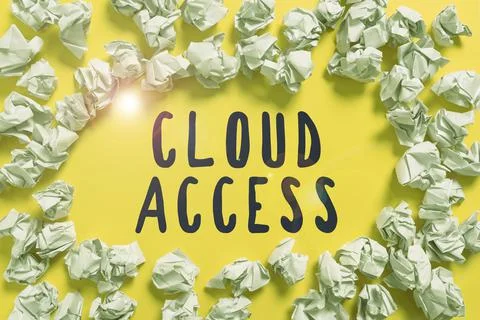 Hand writing sign Cloud Access. Concept meaning Software tool between the 写真素材