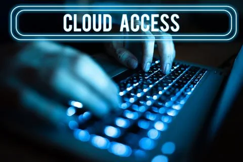 Hand writing sign Cloud Access. Concept meaning Software tool between the 库存照片