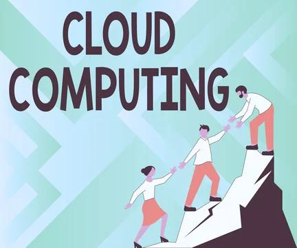 Hand writing sign Cloud Computing. Word for use a network of remote servers イラスト素材