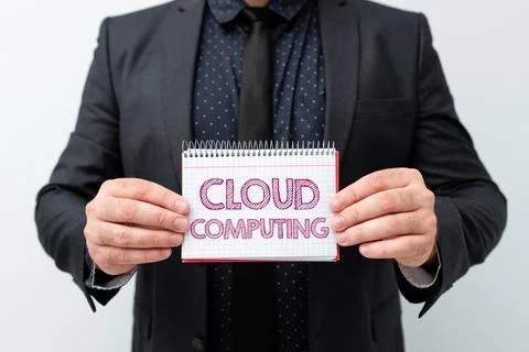 Hand writing sign Cloud Computing. Business overview use a network of remote Stock Photos