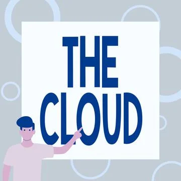 Hand writing sign The Cloud. Conceptual photo Programs used in Storing Accessing 库存插图