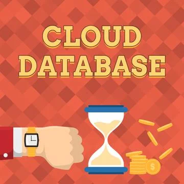 Hand writing sign Cloud Database. Conceptual photo optimized or built for a Ilustración de archivo