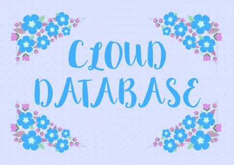 Hand writing sign Cloud Database. Business approach optimized or built for a 스톡 일러스트