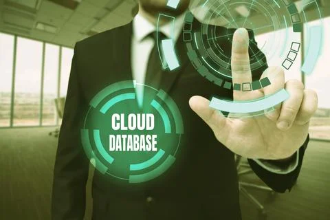 Hand writing sign Cloud Database. Conceptual photo optimized or built for a Stock Photos