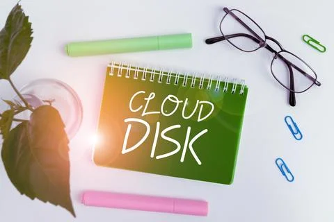 Hand writing sign Cloud Disk. Business approach web base service that provides Foto stock