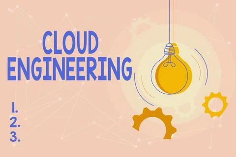Hand writing sign Cloud Engineering. Business overview application of Stock Illustration