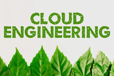 Hand writing sign Cloud Engineering. Word for application of engineering Stock Photos