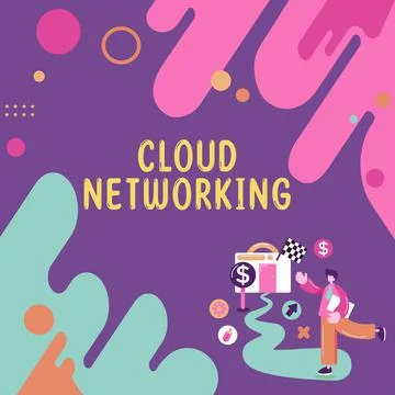 Hand writing sign Cloud Networking. Word for application of engineering to the イラスト素材