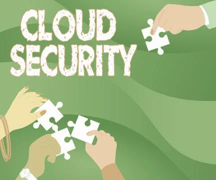Hand writing sign Cloud Security. Business showcase Protect the stored Stockillustratie