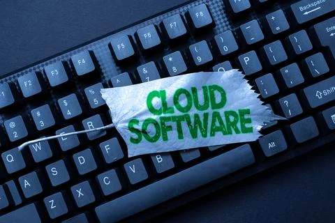 Hand writing sign Cloud Software. Internet Concept Programs used in Storing 库存照片