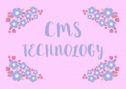 Hand writing sign Cms Technology. Word for programs that are used to create and Illustrazione stock