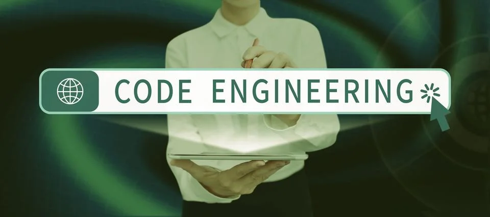 Hand writing sign Code Engineering. Internet Concept application of engineeri Stock Photos