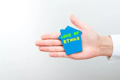 Hand writing sign Code Of Ethics. Conceptual photo basic guide for professional Stockfoto's