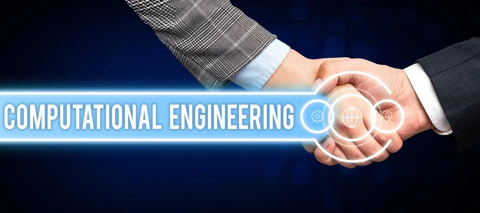 Hand writing sign Computational Engineering. Business showcase Come to agreement Stock Photos