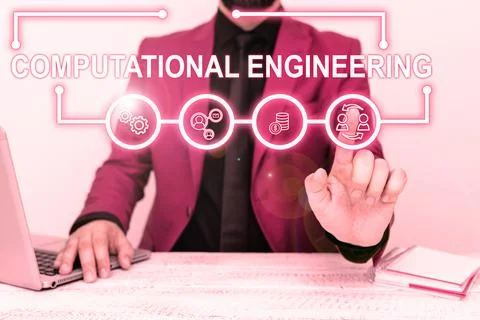 Hand writing sign Computational Engineering. Business showcase Come to agreement Stock Photos