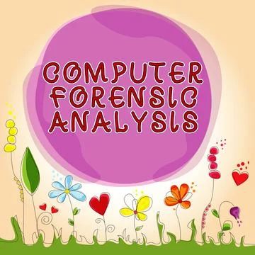 Hand writing sign Computer Forensic Analysis. Business idea evidence found in 스톡 일러스트