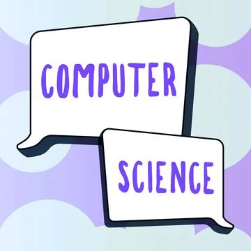 Hand writing sign Computer Science. Business idea study of both computer Stock Illustration