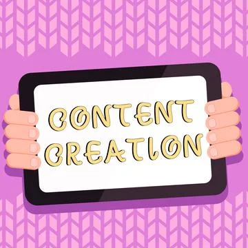 Hand writing sign Content Creation. Business concept contribution of information Stock Illustration