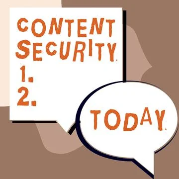 Hand writing sign Content Security. Word for the planning development and Stock Illustration