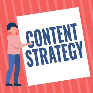 Hand writing sign Content Strategy. Business approach create marketing plan Illustrazione stock