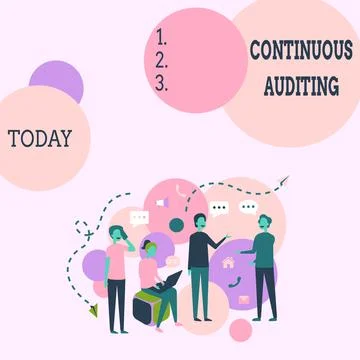 Hand writing sign Continuous Auditing. Business showcase Internal process that Stock Illustration