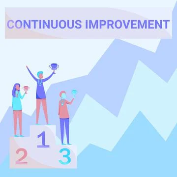 Hand writing sign Continuous Improvement. Conceptual photo making small Stockillustratie