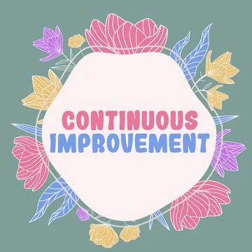Hand writing sign Continuous Improvement. Business approach making small Stock Illustration
