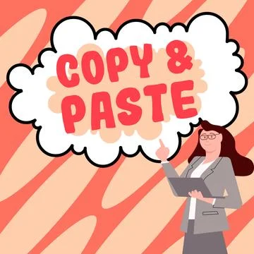 Hand writing sign Copy Paste. Business concept an imitation, transcript, or Stock Illustration