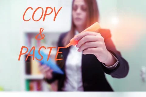 Hand writing sign Copy Paste. Business approach an imitation, transcript, or 스톡 사진