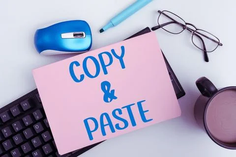 Hand writing sign Copy Paste. Business overview an imitation, transcript, or Stock Photos