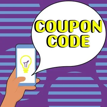 Hand writing sign Coupon Code. Business concept ticket or document that can be Stock-Illustration