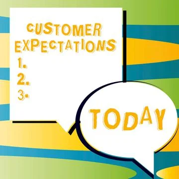 Hand writing sign Customer Expectations. Business idea Benefits a Client Expect Stock Illustration