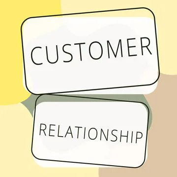 Hand writing sign Customer Relationship. Word Written on Deal and Interaction Illustrazione stock