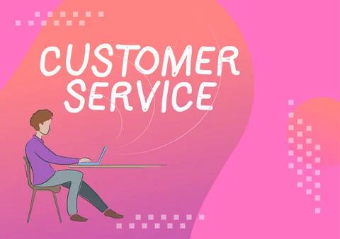 Hand writing sign Customer Serviceprocess of ensuring client satisfaction with Stock Illustration