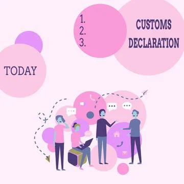Hand writing sign Customs Declaration. Internet Concept Official document Stock Illustration
