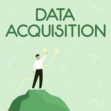 Hand writing sign Data Acquisition. Internet Concept way to obtain statistics Illustrazione stock