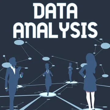 Hand writing sign Data Analysis. Business overview Translate numbers to Stock Illustration