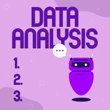 Hand writing sign Data Analysis. Concept meaning Translate numbers to Analytical Stock Illustration