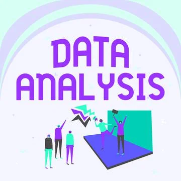 Hand writing sign Data Analysis. Business idea Business intelligence and Stock Illustration