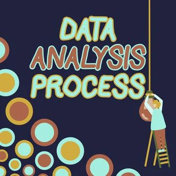 Hand writing sign Data Analysis Process. Concept meaning build a dashboard and Stock Illustration