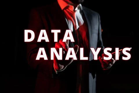 Hand writing sign Data Analysis. Business concept Translate numbers to Stock Photos