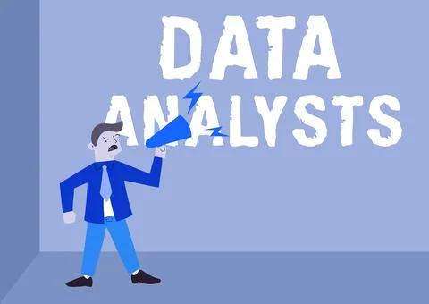 Hand writing sign Data Analysts. Word for Programmer Design and Create Report Stockillustratie