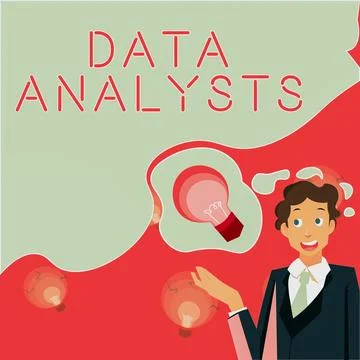 Hand writing sign Data Analysts. Business approach Programmer Design and Create Stockillustratie