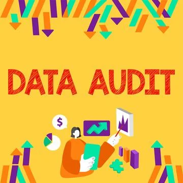 Hand writing sign Data Audit. Business concept auditing of data to assess its Stock Illustration