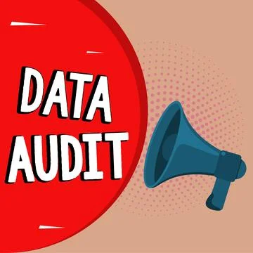 Hand writing sign Data Audit. Word for auditing of data to assess its quality Illustrazione stock