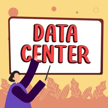 Hand writing sign Data Center. Internet Concept a repository that houses Stockillustratie
