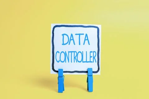 Hand writing sign Data Controller. Word Written on person who determines the Stockfoto's
